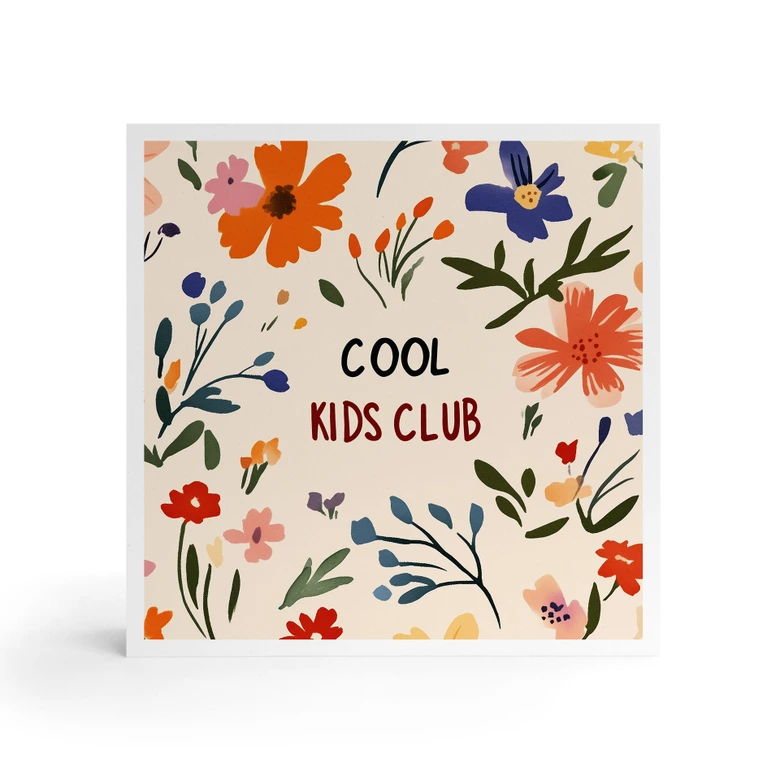 Houten Wanddecoratie - Cool Kids Club Kleurrijke Bloemen - Treechild - 15x15 cm 