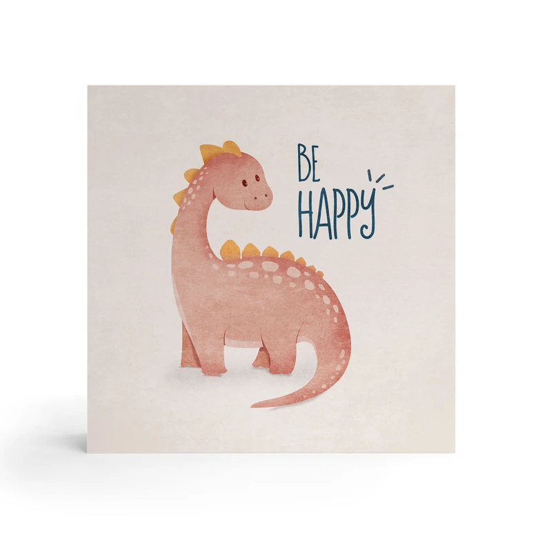 Holzbild zum Hinstellen - Dino Be Happy - Brachiosaurus - Tunaboylu - 15x15 cm 