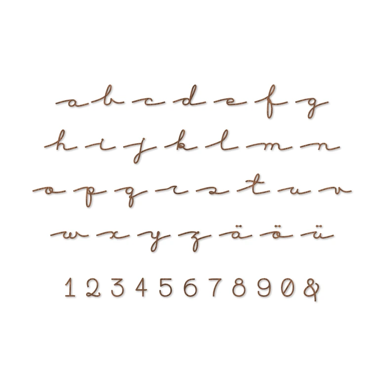 Decorative Letters - Handwriting Font - Mahogany Veneer 