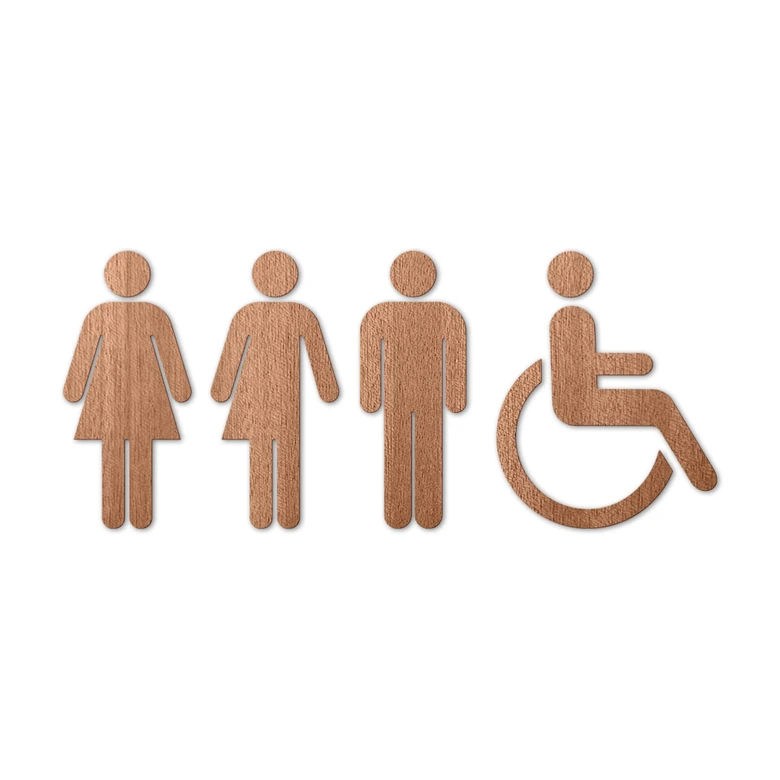 Holzdeko Mahagoni - WC Schild 