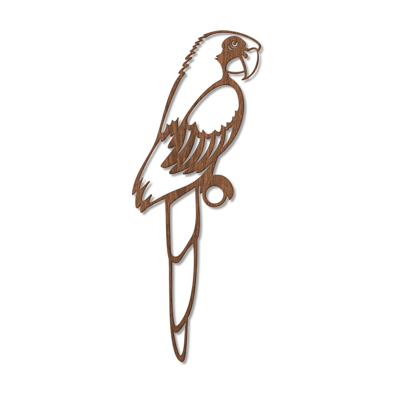 Holzkunst Mahagoni - Papagei 