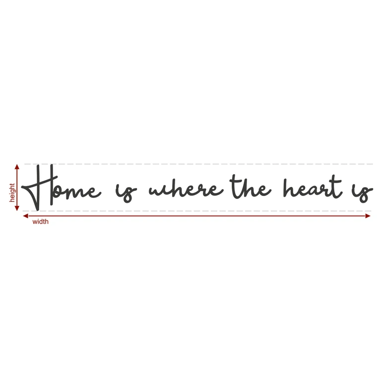 Lettres murales en verre acrylique Home is where the heart is (6 parties) 