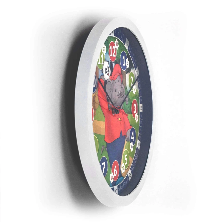 Kinder Wanduhr Benjamin Blümchen mit Panda - Rund Ø30 cm 