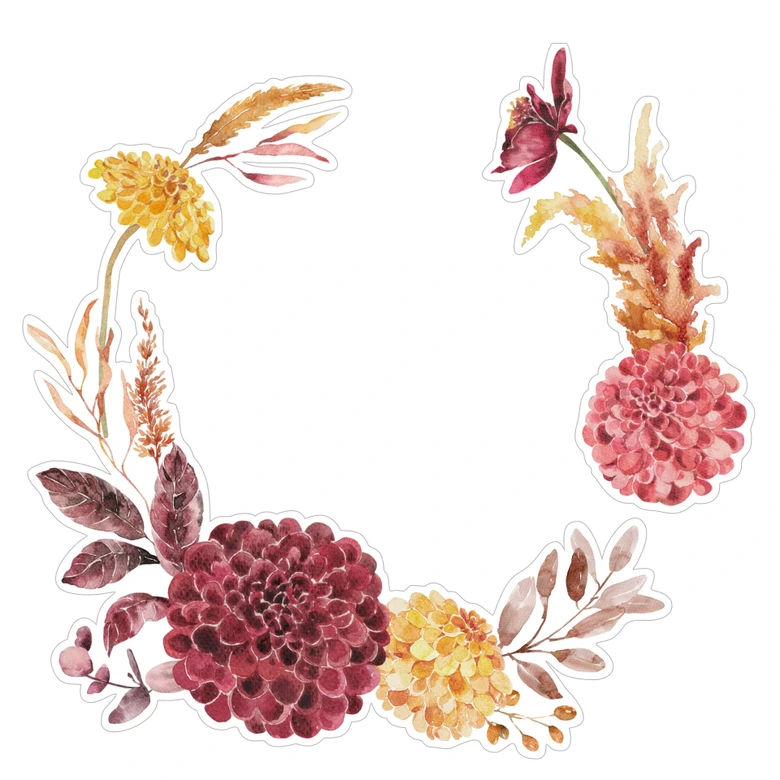 Corona de flores otoñales para la ventana 