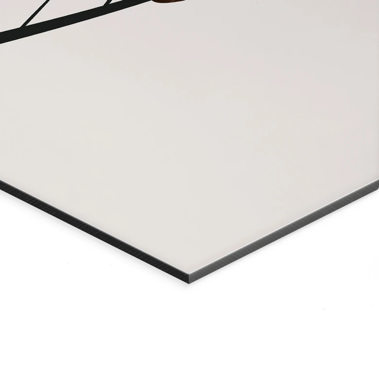 Wandbild Goldener Zweig - Kubistika - Alu-Dibond 