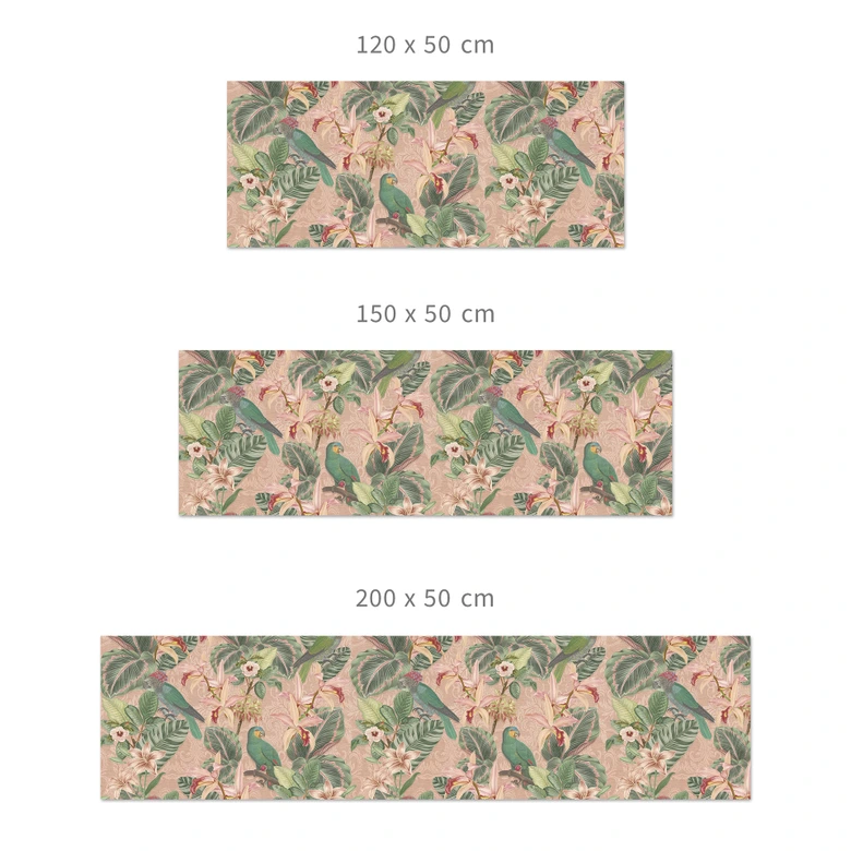 Küchenrückwand Dschungel mit Papageien Rosa - Bloomery Decor 