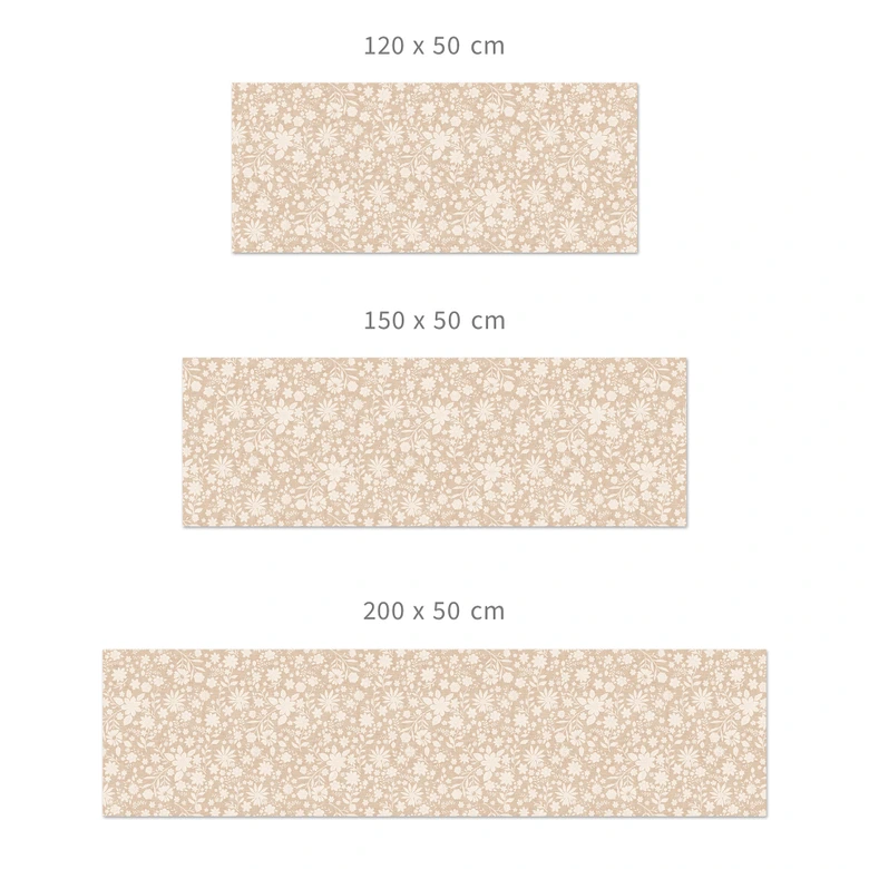 Florale Küchenrückwand Vintage Blumen in Leinenoptik - Bloomery Decor 