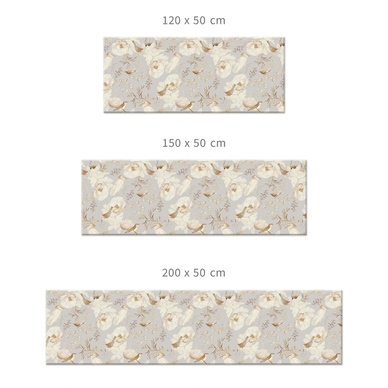 Küchenrückwand Vögel zwischen weißen Blumen - UN Designs 