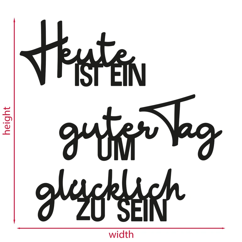 Holzdeko Mahagoni - Heute ist ein guter Tag um glücklich zu sein 