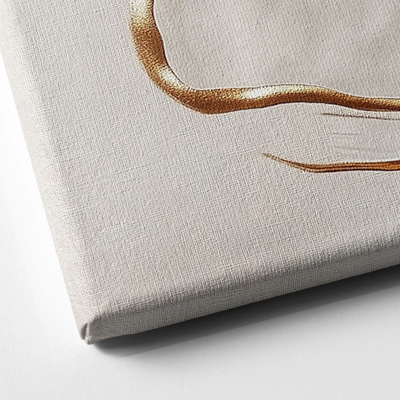 Lienzo Arte lineal abstracto en dorado y beige - Alma 