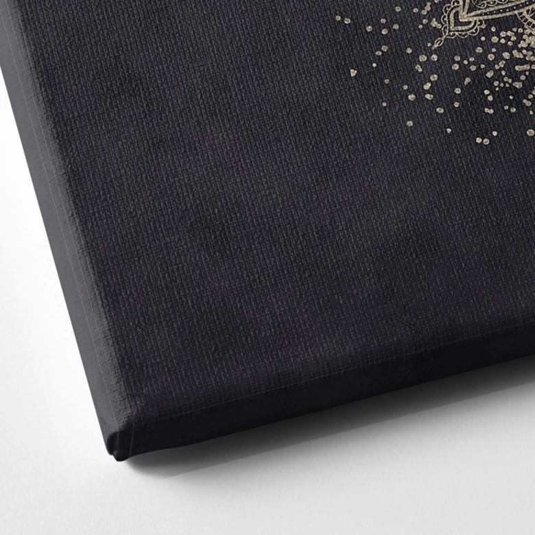 Leinwandbild Elegantes Mandala in Schwarz-Gold - Bloomery Decor 