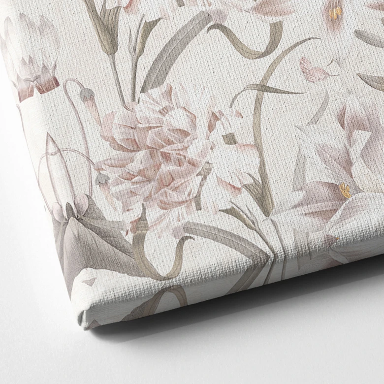 Tableau sur toile Prairie florale en rose clair - Bloomery Decor 
