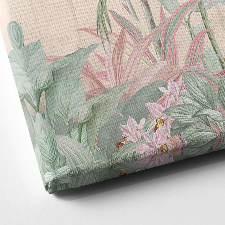 Leinwandbild Tropische Idylle mit Kolibri Apricot - Bloomery Decor 