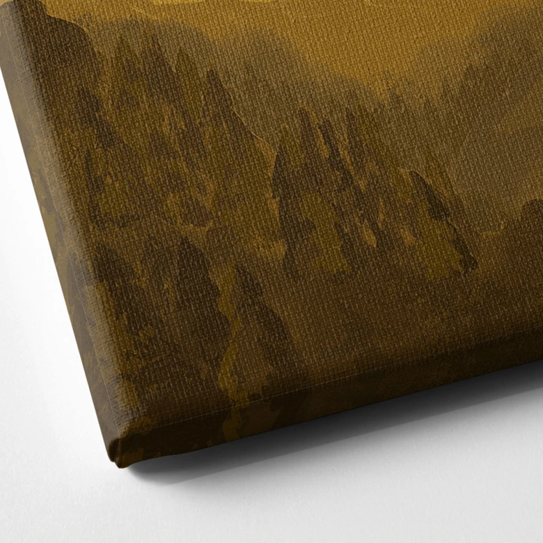 Leinwandbild Goldene Berge im Sonnenuntergang - Goed Blauw 