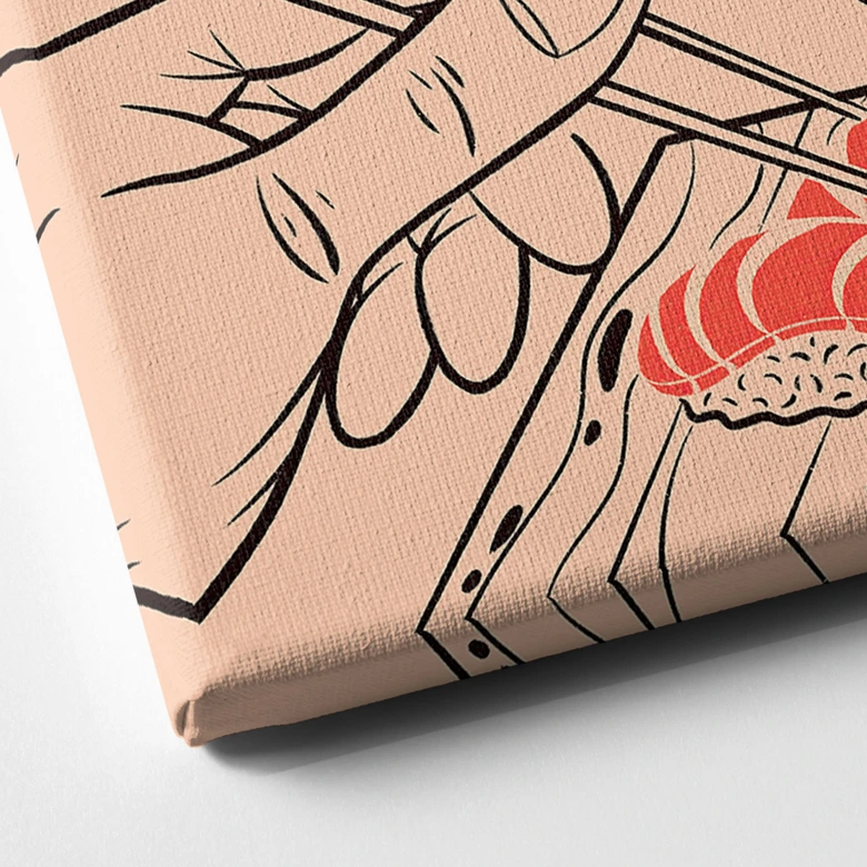 Leinwandbild Japanische Küche Vintage - Sushi Lachs - Gomes 