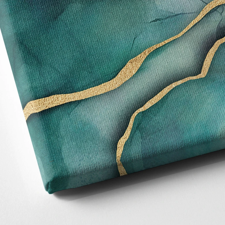 Leinwandbild Marmor in Gold-grün - Haase 