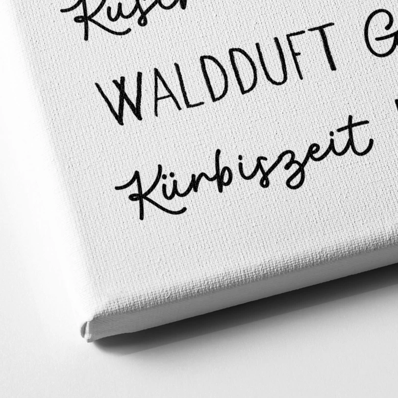 Leinwandbild Herbstliche Worte - Typografie 