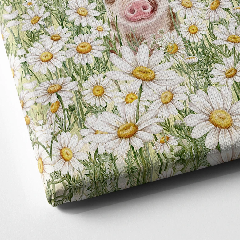 Canvastavla Bondgårdsdjur i blomsterängen - Kikki Belle 