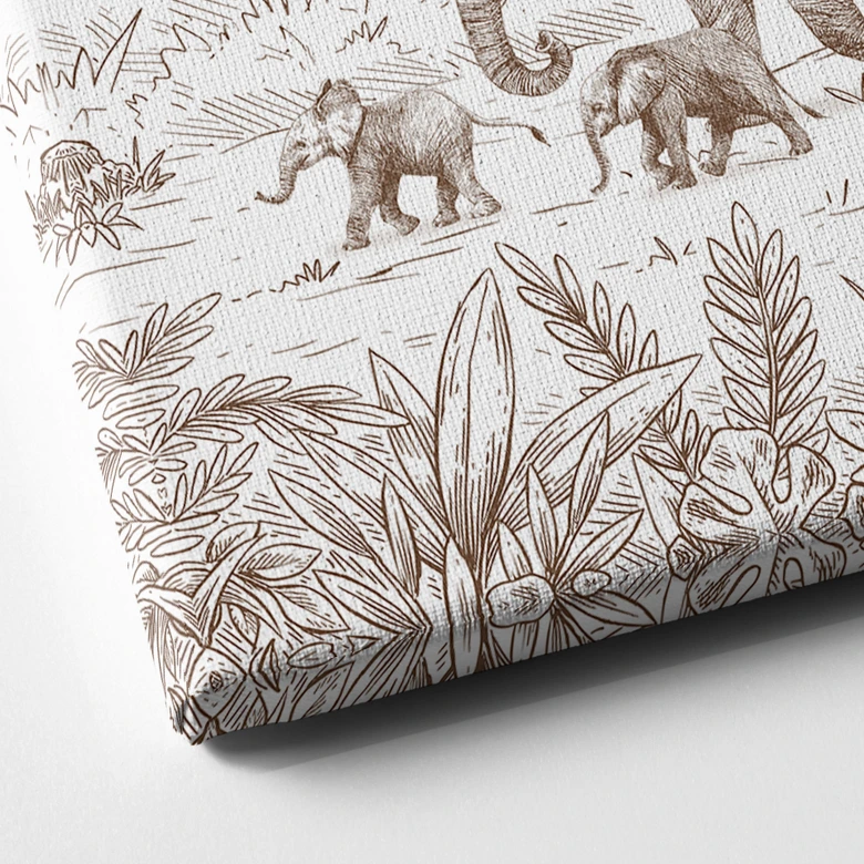 Canvastavla Djungelparad med djur - Kikki Belle 