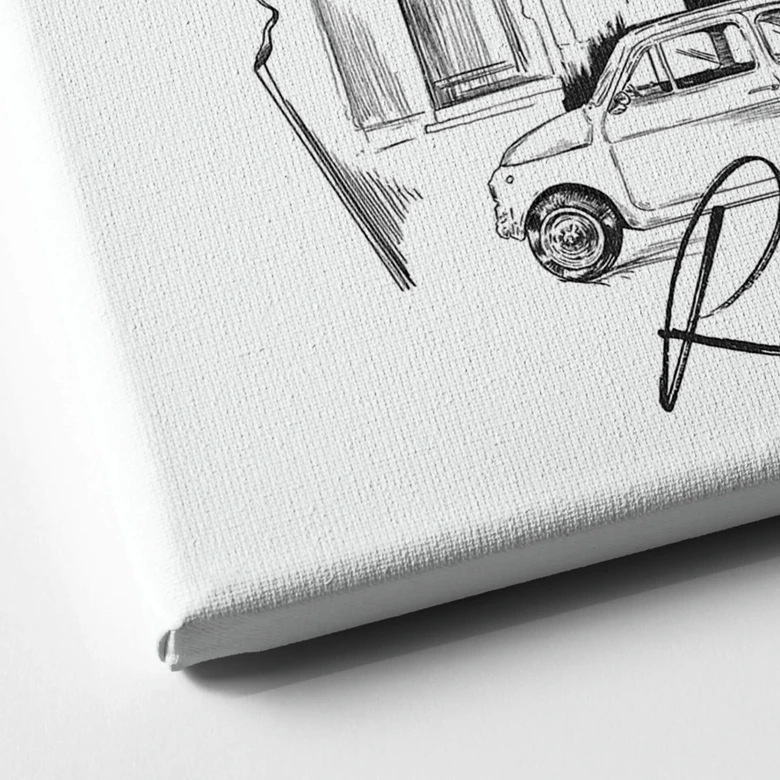 Canvas Love your City - Rome, Italie - zwart wit 
