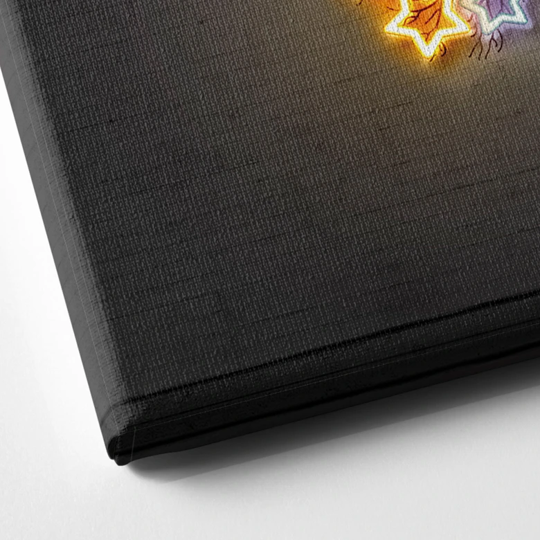 Canvas schilderij boom met sterren | neon ontwerp - Mielu 