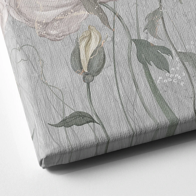 Leinwandbild Blumen im Vintage Stil in Grau - Ms Tiff 