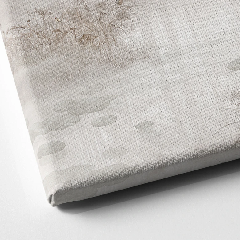 Leinwandbild Wald am See im Nebel in Beige - Ms Tiff 