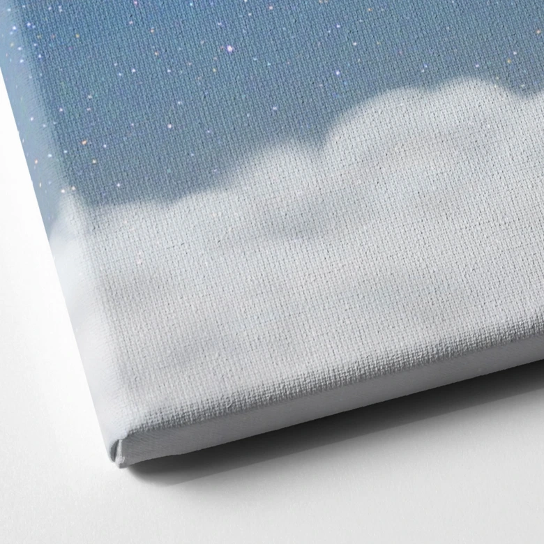 Leinwandbild Fuchs auf dem Mond mit Sternschnuppen - Oliver Robins 