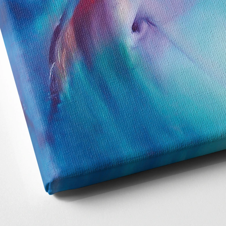 Leinwandbild Polarlicht in Türkis und Lila | Abstrakte Kunst - Schmucker 