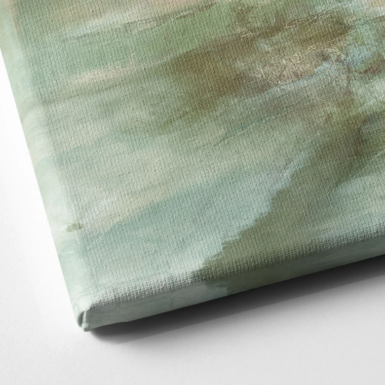Leinwandbild mit Kunstdruck - Salbeigrünes Nebellicht - Schmucker 