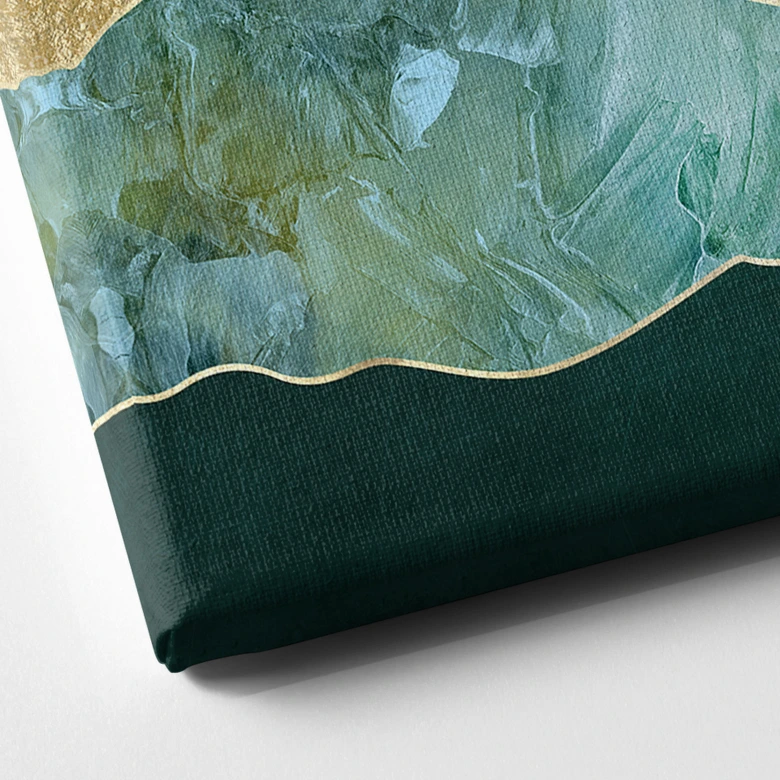 Canvas Zonnig landschap in blauw en goud - SpaceFrog Designs 