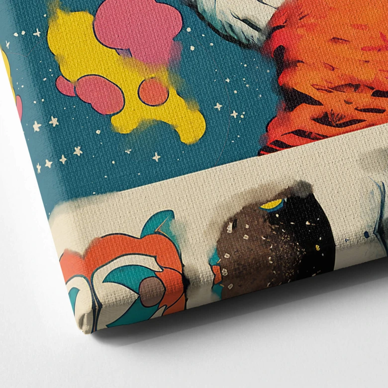 Leinwandbild Treechild - Mickey als Astronaut im Retro Stil 