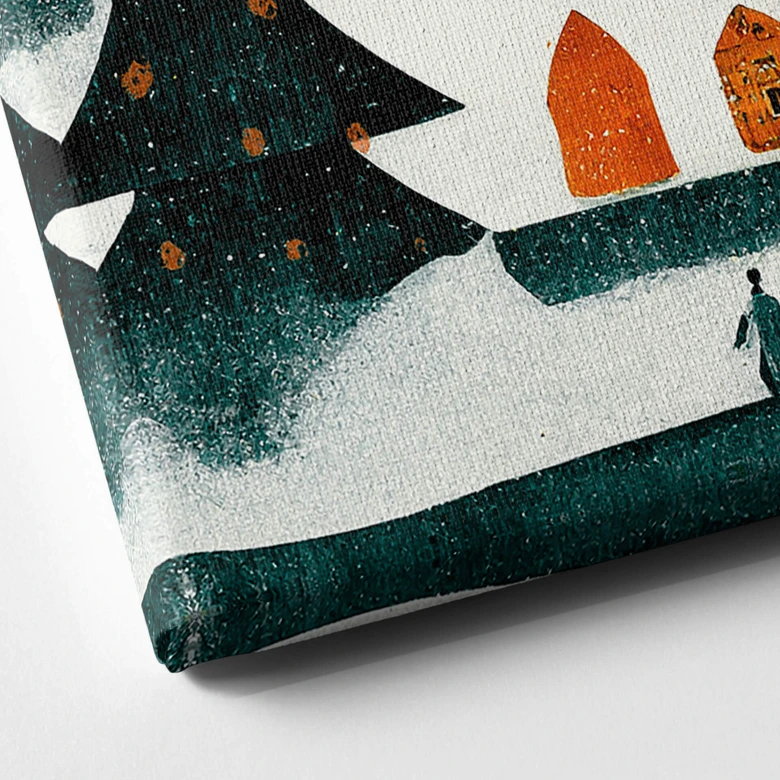 Canvas Vinterlandskab om natten - Treechild 
