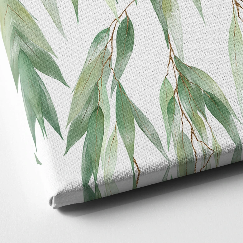 Leinwandbild Zweige mit grünen Blättern - UN Designs 