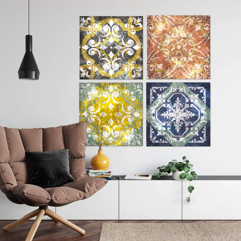 Cuadro lienzo Ornamento Mediterráneo - Cuadrado 