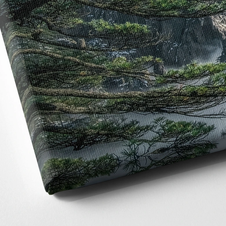 Lienzo Bosque de pinos en las montañas Huang Shan - NingYun Ye - Panorama 