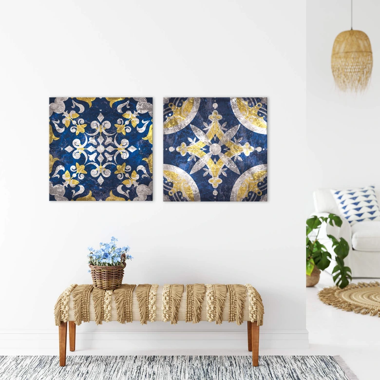 Leinwandbild Portuguese Azulejo - Quadratisch 