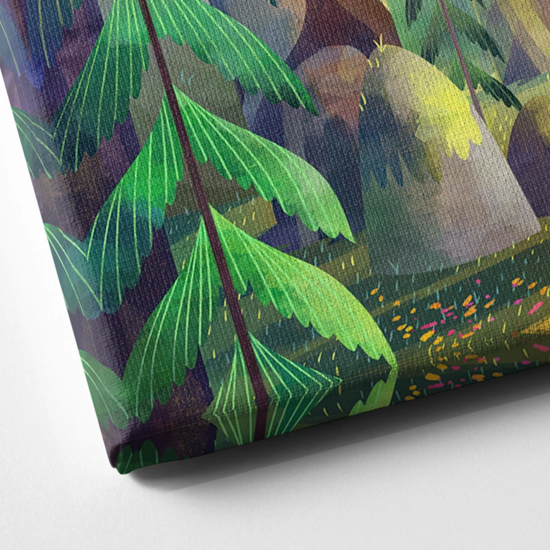 Canvas print Enchanted forest in the light - DigitalArtsi 