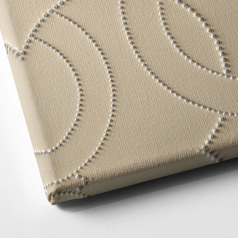 Leinwandbild Abstrakte Ringe beige - Grande - Quadratisch 