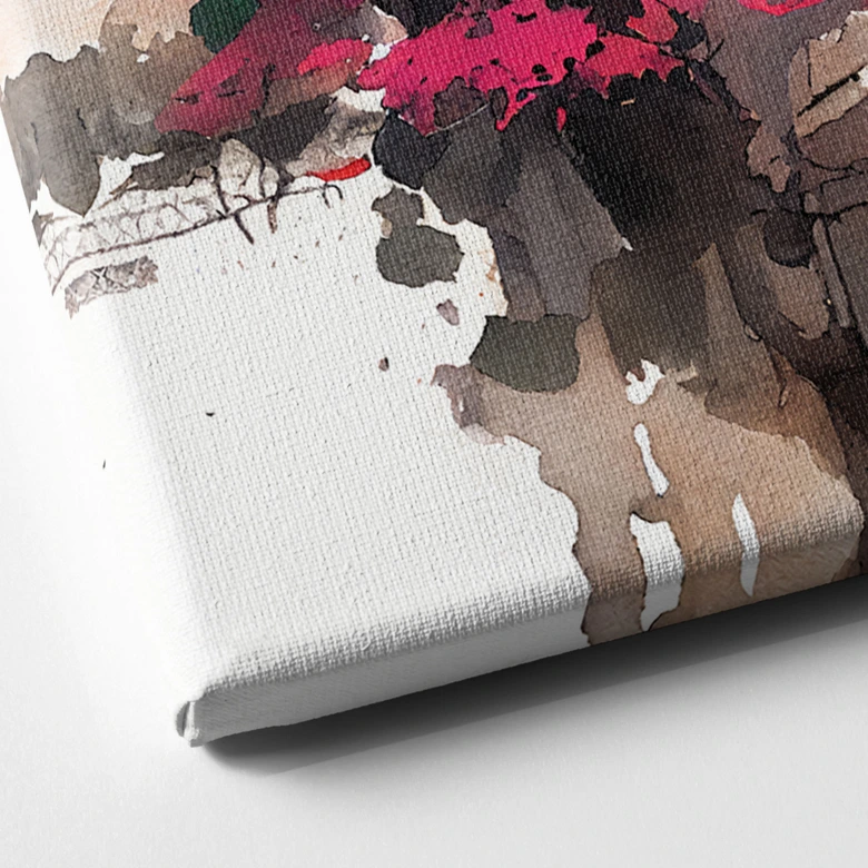 Canvas Japanse pagode met kersenbloesems - Jaszke 