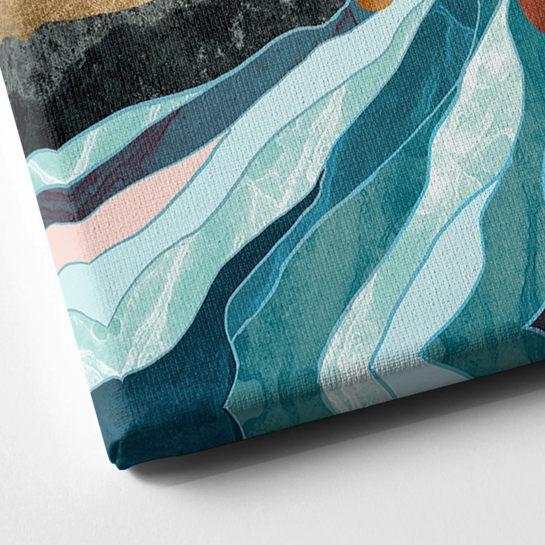 Leinwandbild Berg Land Fluss - SpaceFrog Designs 