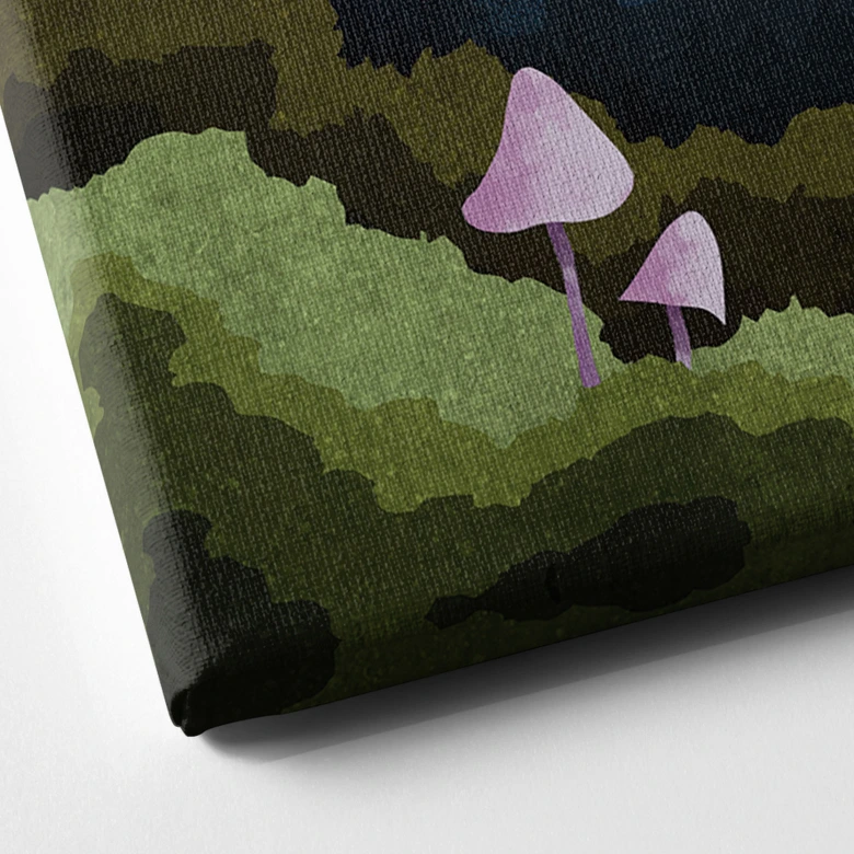 Leinwandbild Wald und Sterne in der Nacht - SpaceFrog Designs - Quadratisch 