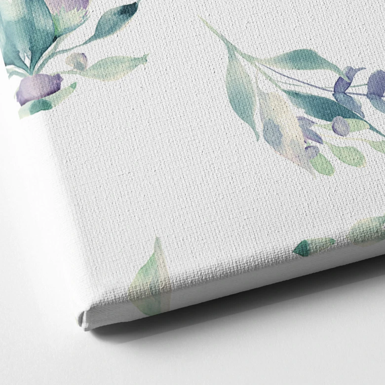 Leinwandbild Niedlicher Babyelefant zwischen Boho-Zweigen - UN Designs - Quadratisch 
