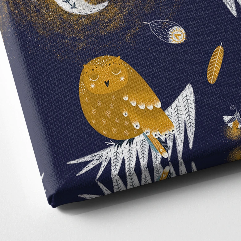 Leinwandbild Waldtiere in der Nacht - UN Designs 