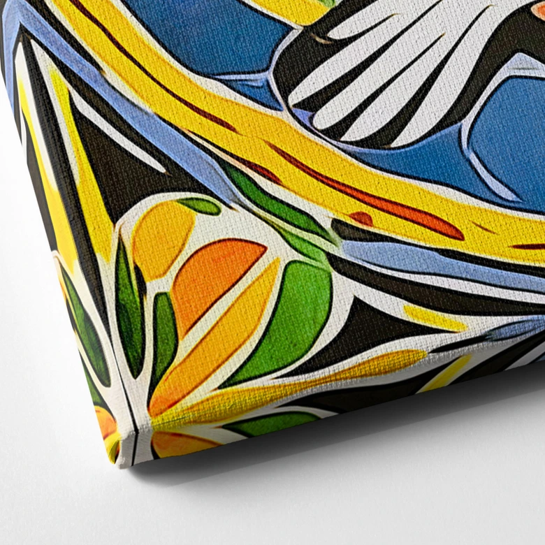 Leinwandbild Bunte Friedenstaube - Inspiriert von Matisse - Zamart - Quadratisch 