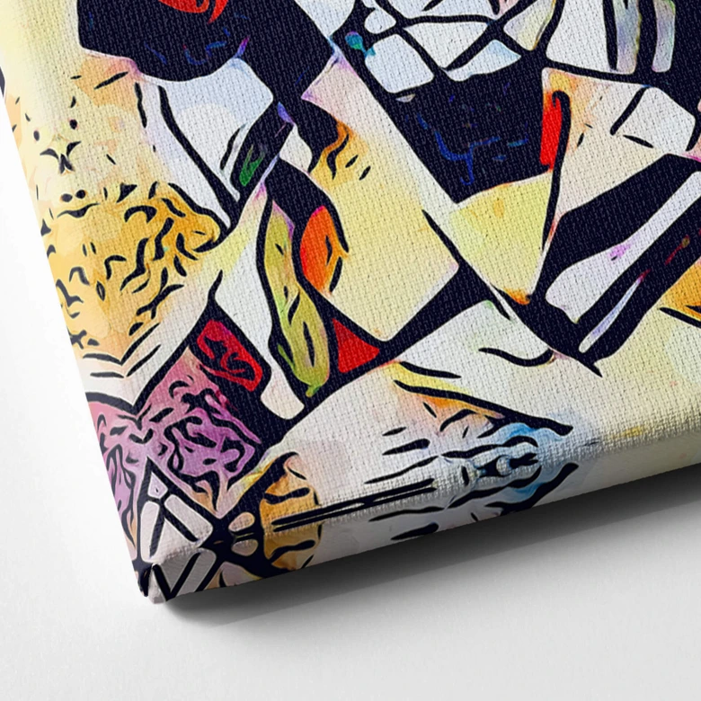 Leinwandbild Zamart - Kandinsky trifft Berlin Himmelblau - Quadratisch 