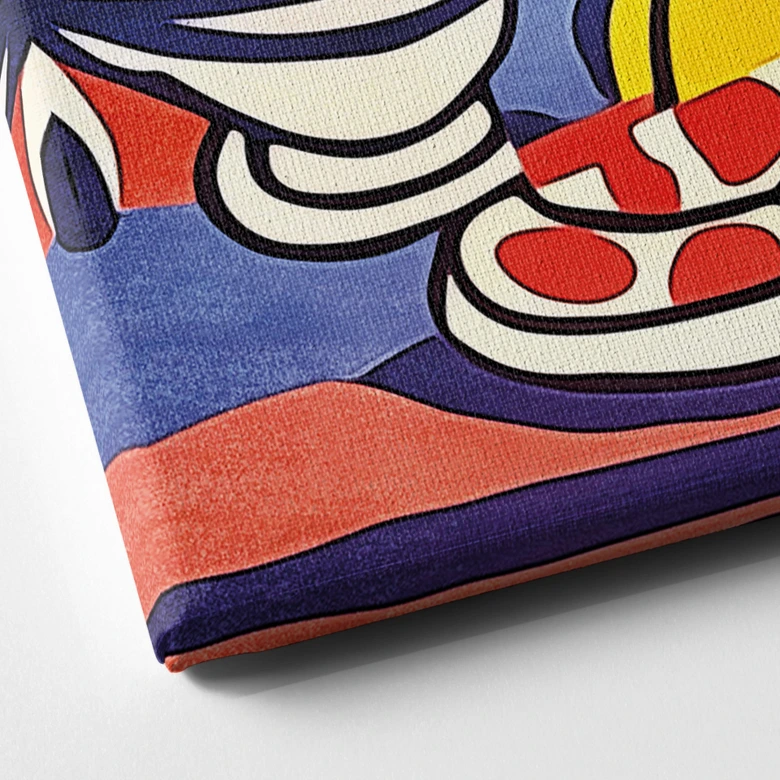 Leinwandbild Milch und Obst - Inspiriert von Matisse - Zamart - Quadratisch 