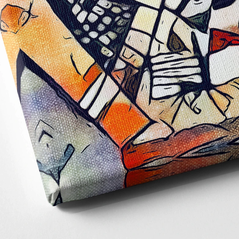 Lienzo Zamart - Dos jugadores de ajedrez - Cuadrado 