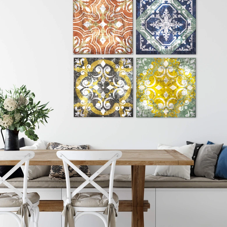 Obraz na płótnie z ornamentem w stylu vintage - kwadrat 