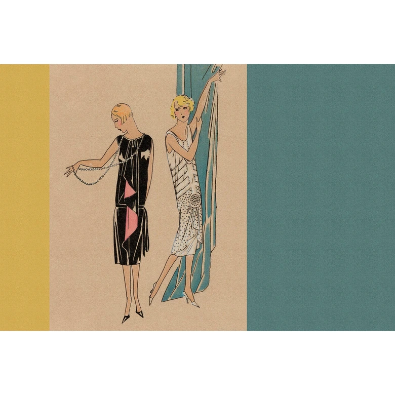 Fotomural Paredes de Patel 3 Parisienne 2 azul, beige, amarillo, negro 